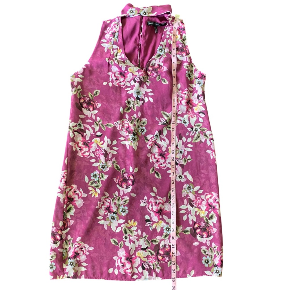 WHBM Purple Floral Choker Neck Bow Chiffon Shift Dress Sz 6 Whimsygoth Coquette - Picture 11 of 14